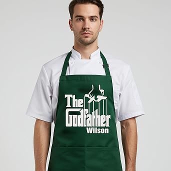 Custom Grillfather Apron, Personalized Aprons for Cooking, Baking, BBQ Chef Apron for Dad, Men, Grandpa, Husband, Boyfriend, Godfather Grilling Gifts for Birthday, Anniversary, Christmas, Fathers Day