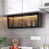 Kitchen wall mounted glass display cabinet,Graywhite pantry storage cabinet with doors,storage shelves for bathroom With light,Hanging Cabinet Drill-free installation for Kithen Dining RoomGray,701