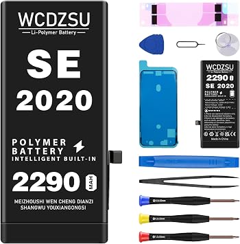 Battery Replacement for iPhone SE 2nd Generation 2290mAh High Capacity SE2020 New 0 Cycle Battery for iPhone SE 2020 SE2 with Full Repair Tool kit Model A2275 A2296 A2298