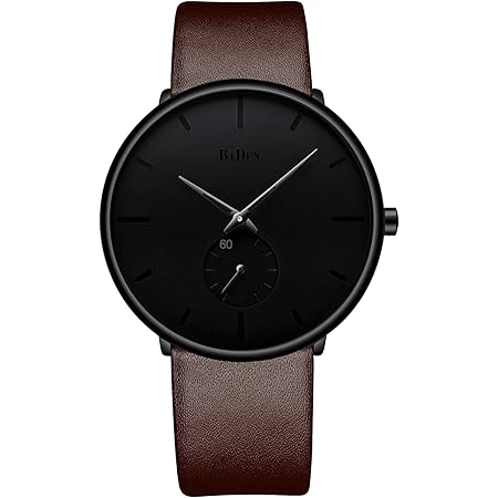 Mens Watches Minimalist Ultra Thin Waterproof Fashion Dressy Wrist Watch for Men Business Casual Luxury Quartz Analog Watch