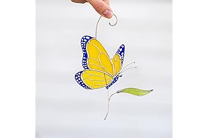 Monarch Butterfly Ukrainian Flag Butterfly Handmade Stained Glass Suncatcher