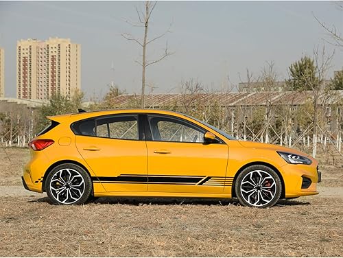 Miniatura 4 de ramuel Calcomanía de rayas laterales de carrocería de automóvil, calcomanías de rayas deportivas de carreras, calcomanías de vinilo gráficas de