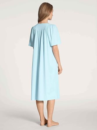 Calida Women's Soft Cotton Nightgown Classic Short-Sleeved Summer Nightdress, 100% Soft Cotton, 43 in