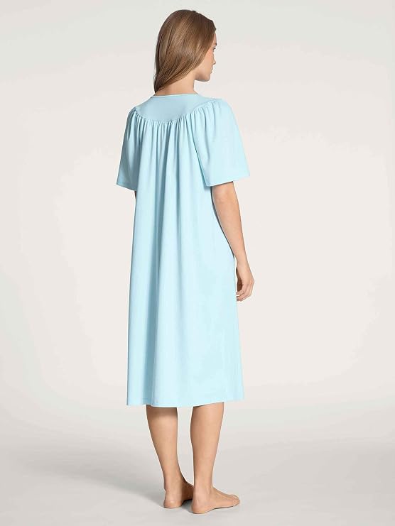 Calida Women's Soft Cotton Nightgown Classic Short-Sleeved Summer Nightdress, 100% Soft Cotton, 43 in
