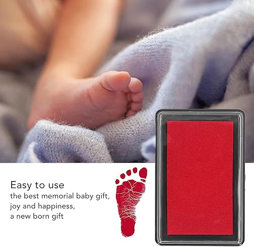 Miniatura 6 de TOPINCN Almohadilla de tinta para huellas de bebé, tinta roja, 3.7 x 2.6 x 0.9 pulgadas, 2 unidades, plástico, duradera, baby shower