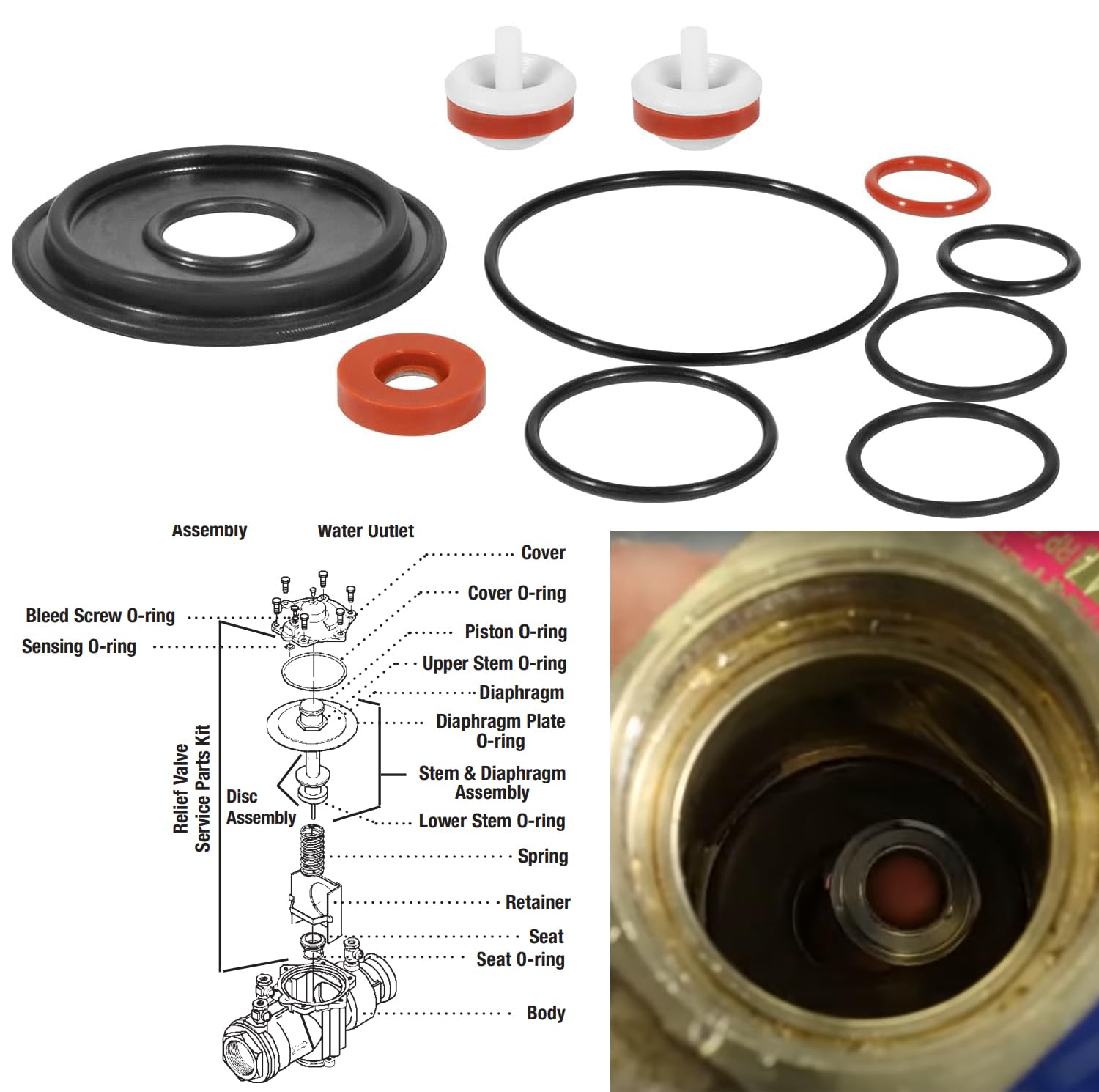 TM 0887298 K di riparazione totale per Watts 1/4-1/2 LF009, 009 TM 0887298 K di riparazione totale per Watts 1/4-1/2 LF009, 009