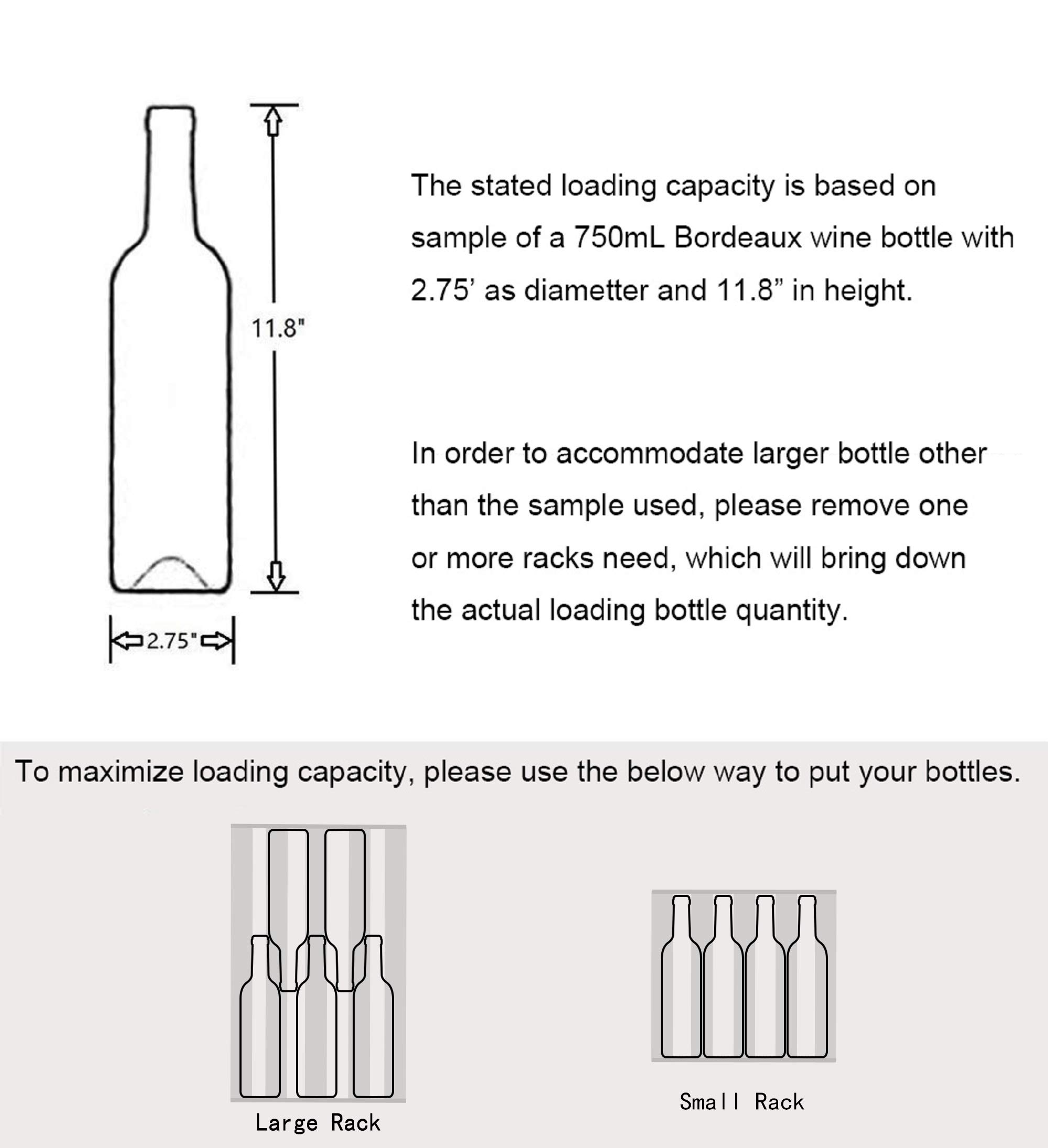 Phiestina Dual Zone Wine Cooler Refrigerator 33 Bottle Free Standing