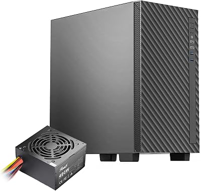 Rosewill Micro ATX Mini Tower Desktop Computer Case | Pre-Installed 400W Power Supply | 1 x 120mm PWM Fan | 240mm & 280mm AIO Support | 2 x USB 2.0 | 2 x USB 3.0 | Gaming & Office PC - FBM-X5