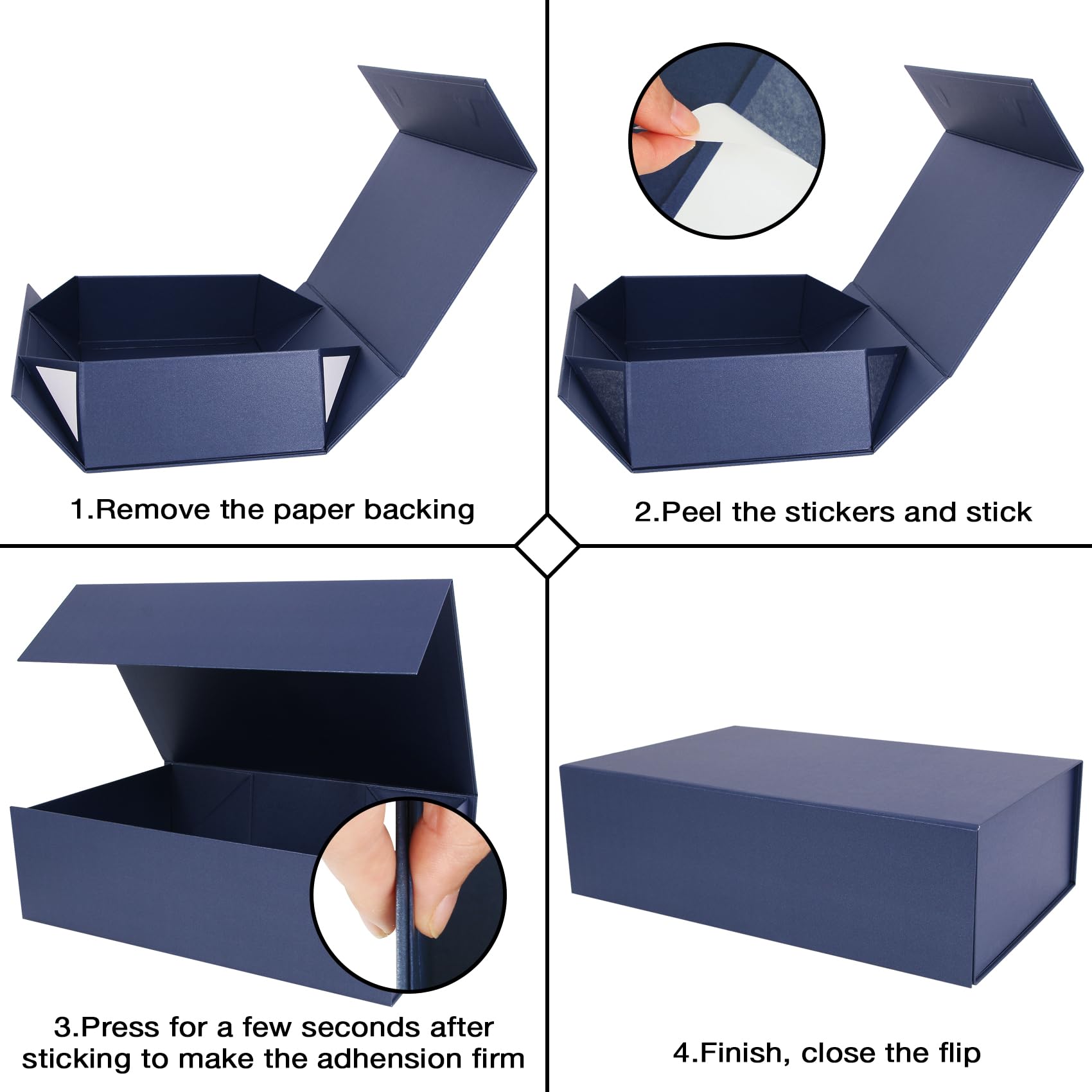 Amazon.com: Aimyoo Navy Blue Magnetic Gift Boxes with Lids 13.8