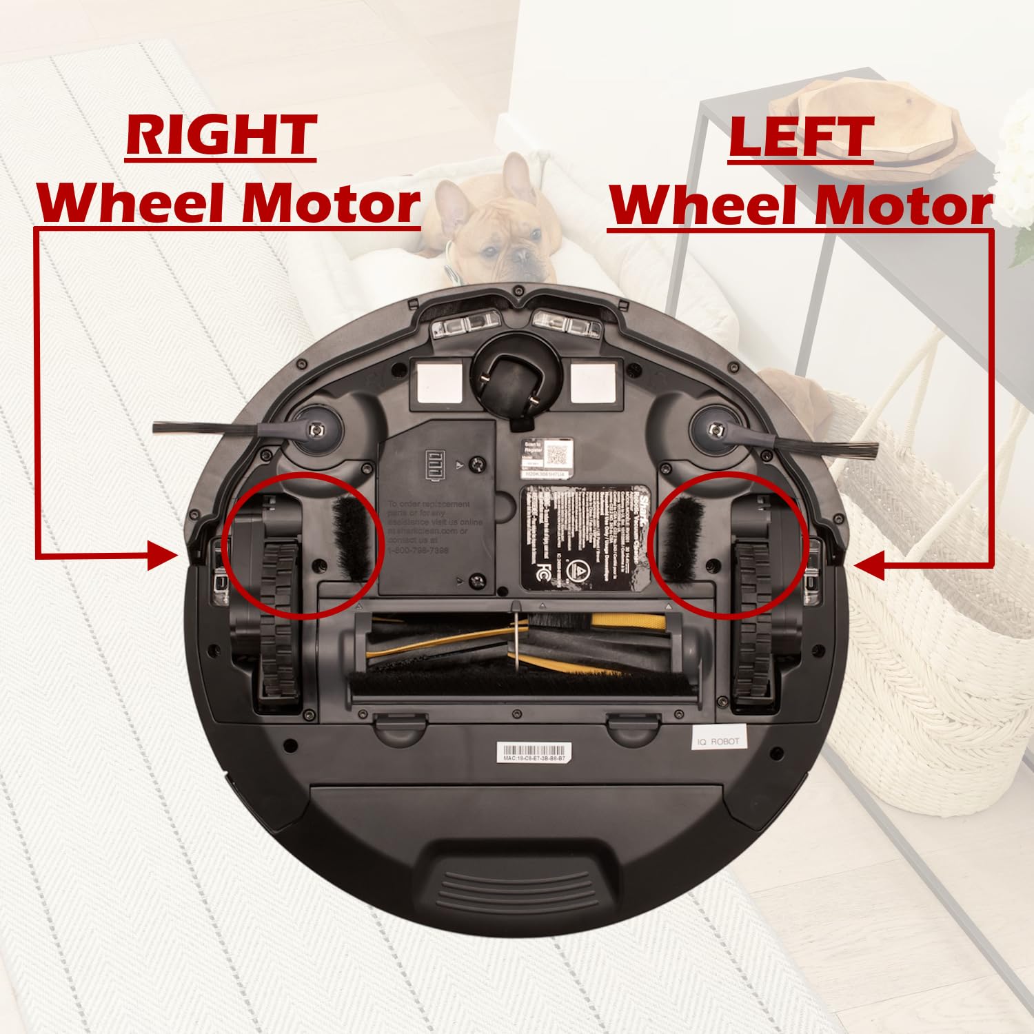 Goodsby Replacement Right Wheel & Motor Assembly for Shark IQ Robot UR1005AE UR1105ARUS UR1100SRUS UR1000SR QR1000S Vacuum Cleaner