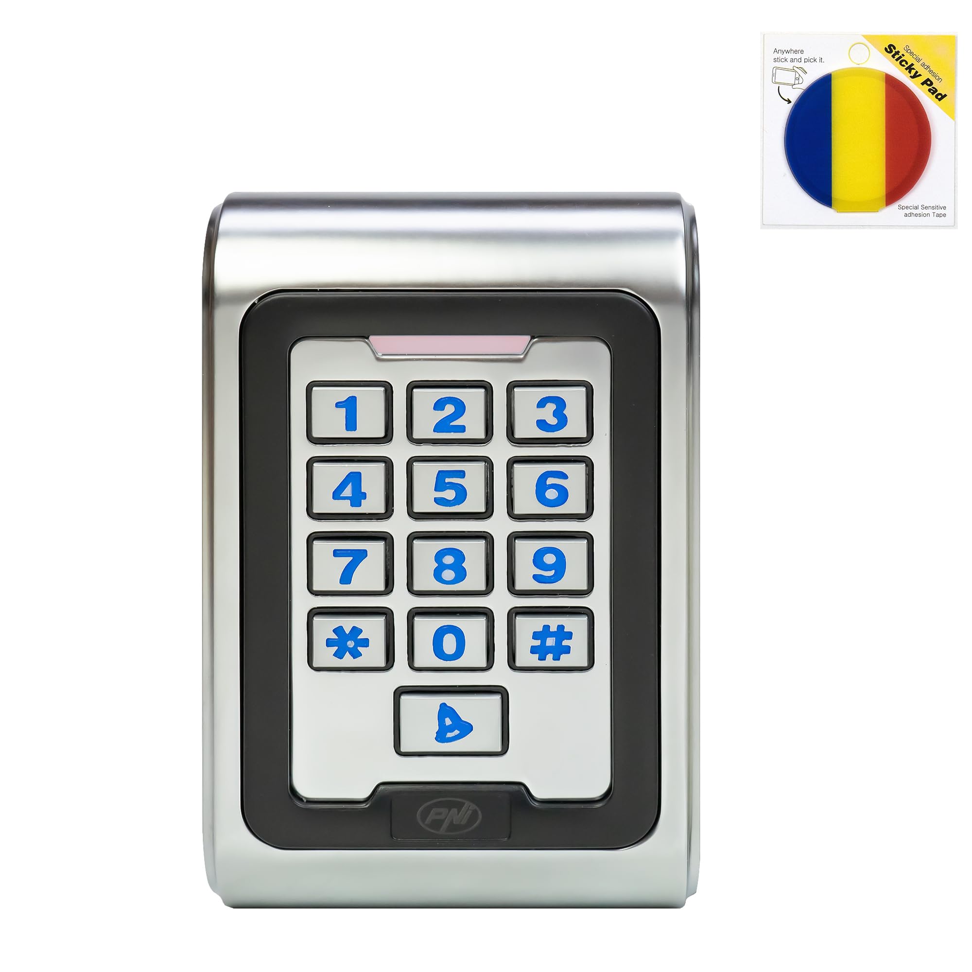 Paquete de teclado de control de acceso PNI DK220, independiente con almohadilla adhesiva incluida.
