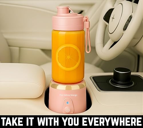 Miniatura 4 de Batidora portátil personal para batidos y licuados, taza de licuadora personal de vidrio de 500ml, 12 cuchillas de acero inoxidable, recargable por