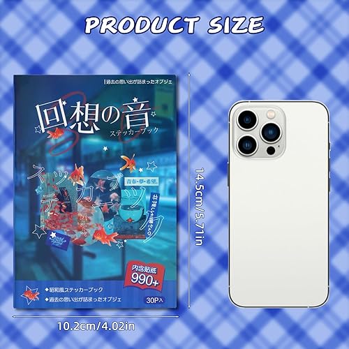 Miniatura 7 de Tmtains 990 piezas de calcomanías japonesas retro, serie de recuerdos románticos, estilo cómic, material de decoración, calcomanías estéticas