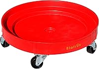 ELAFROS 30 & 55 Gallon Heavy Duty Plastic Drum Dolly - 900 lb Capacity Barrel Cart with 5 Swivel Casters, Red