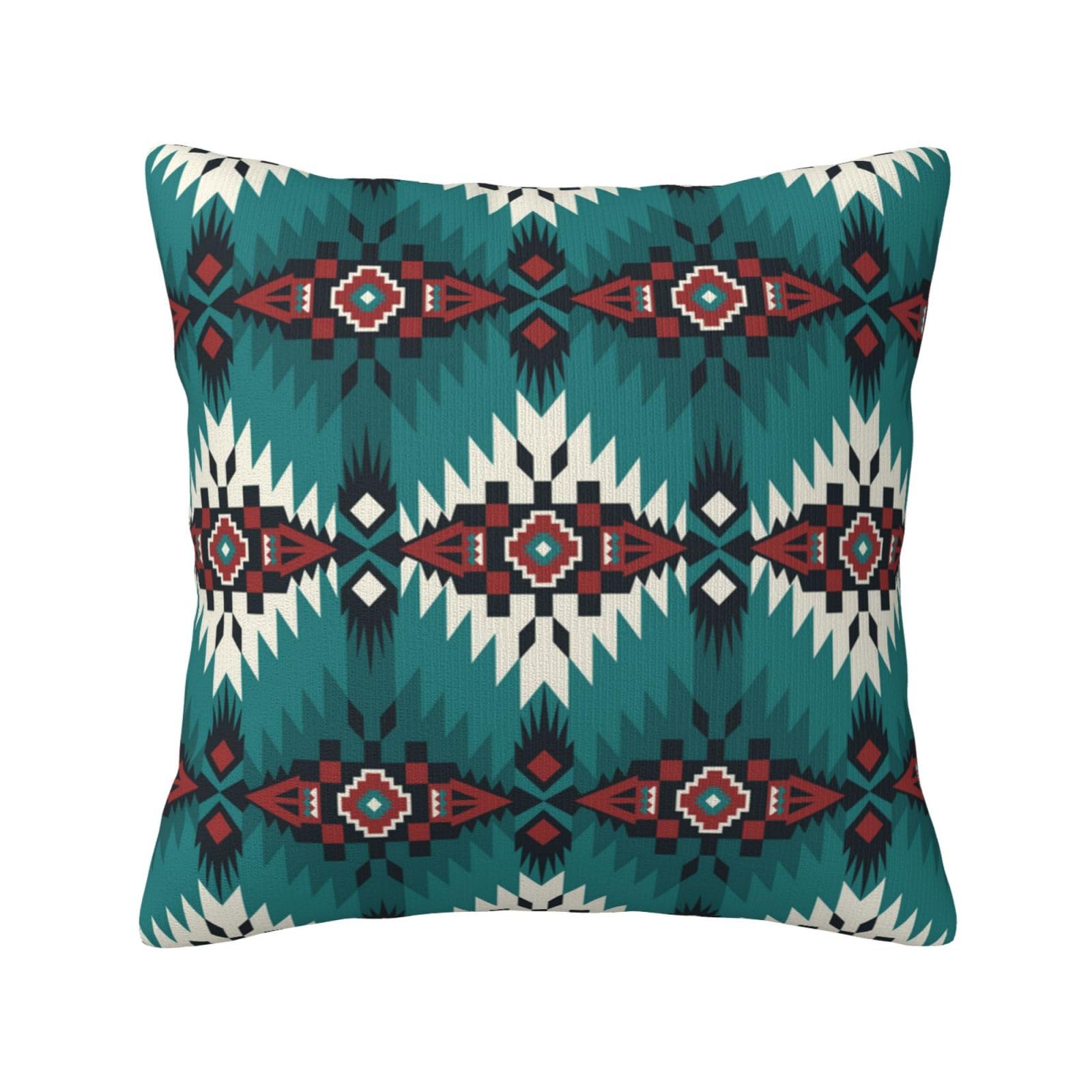 Native Southwest American Indian Aztec Navajo, Throw Pillow Cover Decorative Polyester Pillowcase Soft Cushion Covers 45x45 cm