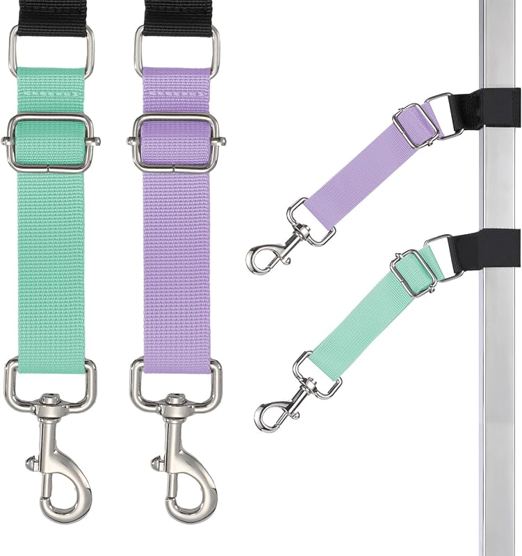 Laço de Contenção para Banho e Tosa com Extensor Ajustável para Mesa de Tosa FURSDOLY, Lavanda e Verde-Menta, 2 Unidades