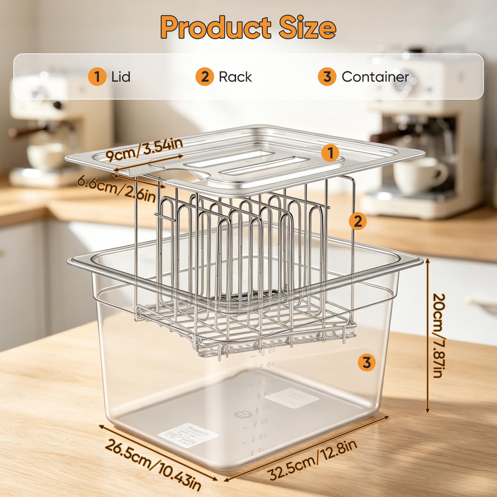 Sous Vide Behälter, 11L Sous Vide Container mit Deckel und Rack für Sous-Vide Stick Garer Mehrere Marken 32.5x26.5x20 cm Multifunktionaler Transparenter Behälter zum Kochen von Fisch Fleisch