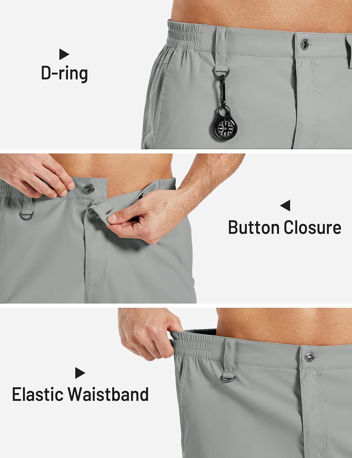 TACVASEN Men's Hiking Cargo Shorts Quick Dry Water-Resistant Lightweight Tactical Outdoor Work Shorts with 8 Pockets - Image 5