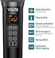 YGiTK UHF Professzionális Vezeték Nélküli Mikrofonszett - 2x30 Csatornás Kézi Mikrofon, 6-10 Órás Üzemidő, Karaoke, Buli, Esküvő, DJ 5
