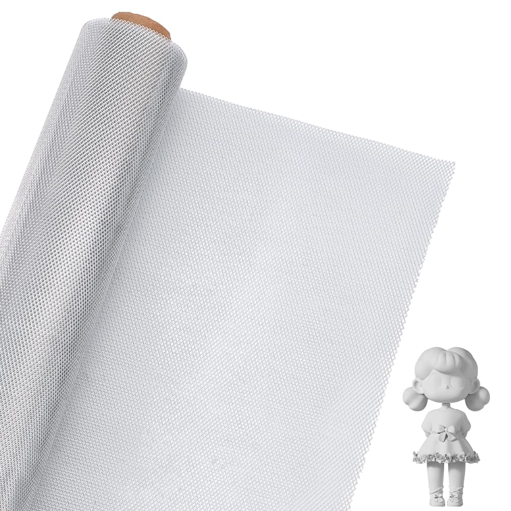 OLYCRAFT Drahtgeflechtrolle 5x0.4 m Aluminium Bildhauerdrahtgeflecht Zum Modellieren von Ton 0.5mm Dickes Metallgitterblech Bildhauergitterrolle Gittersieb Für Kunst Und Handwerk
