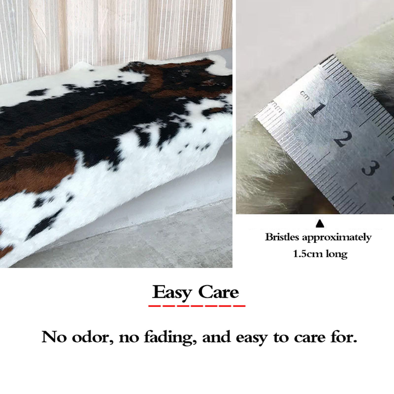 Tapis Imprimé Cowhide,Tapis Imprimé Vache,Tapis en Fausse Fourrure Imitation Peau De Vache,Tapis Imprimé,Moelleuse,Lavable en Machin,AntidéRapant,Facile d'entretien,pour De Canapé