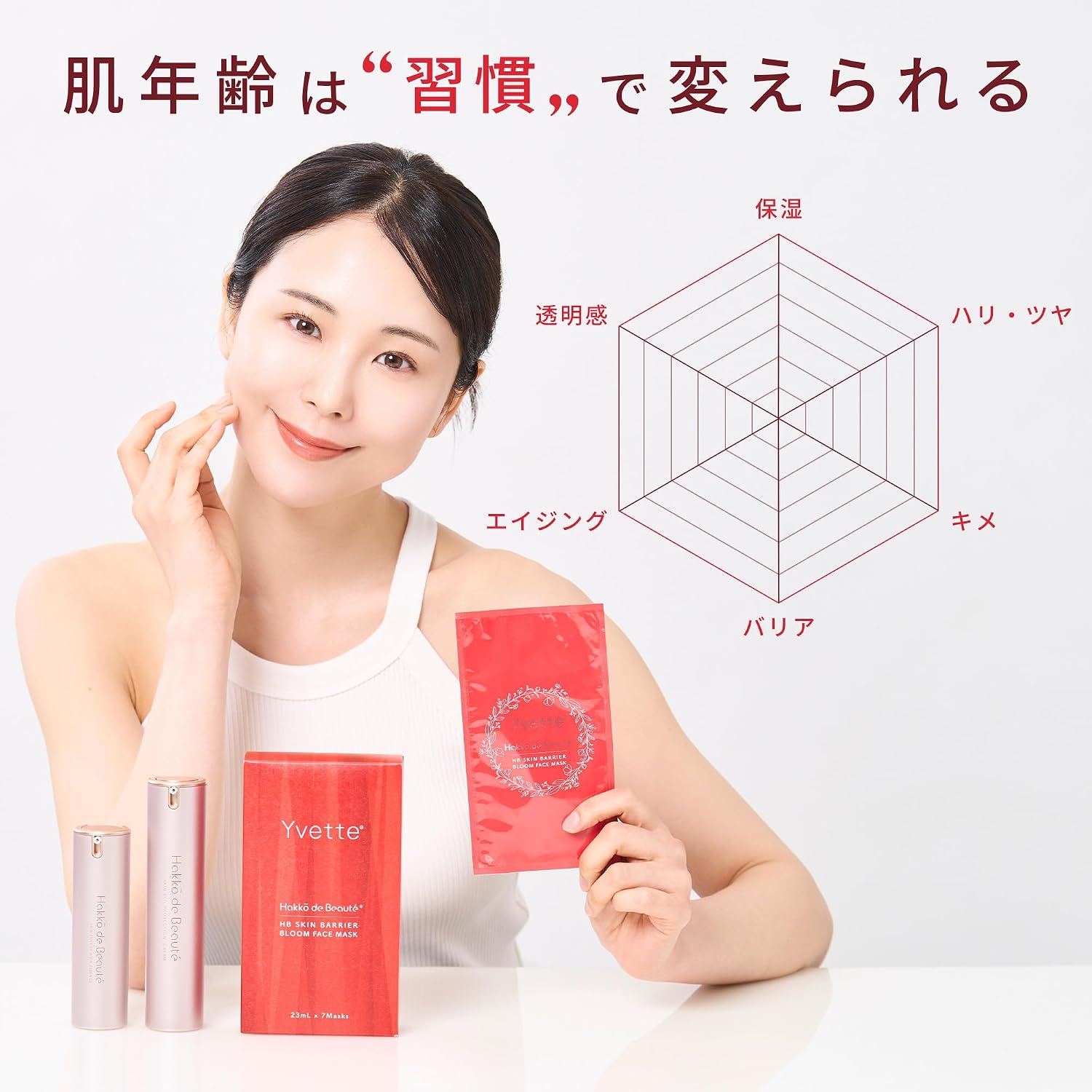 Yvette Маска для лица Yvette Beauty Salon class face Pack 23 мл × 7 листов / Эксклюзивная маска для салона красоты класса люкс в индивидуальной упаковке / Протеогликан NMN, коллаген, керамид, Сделано в Японии, фото 7