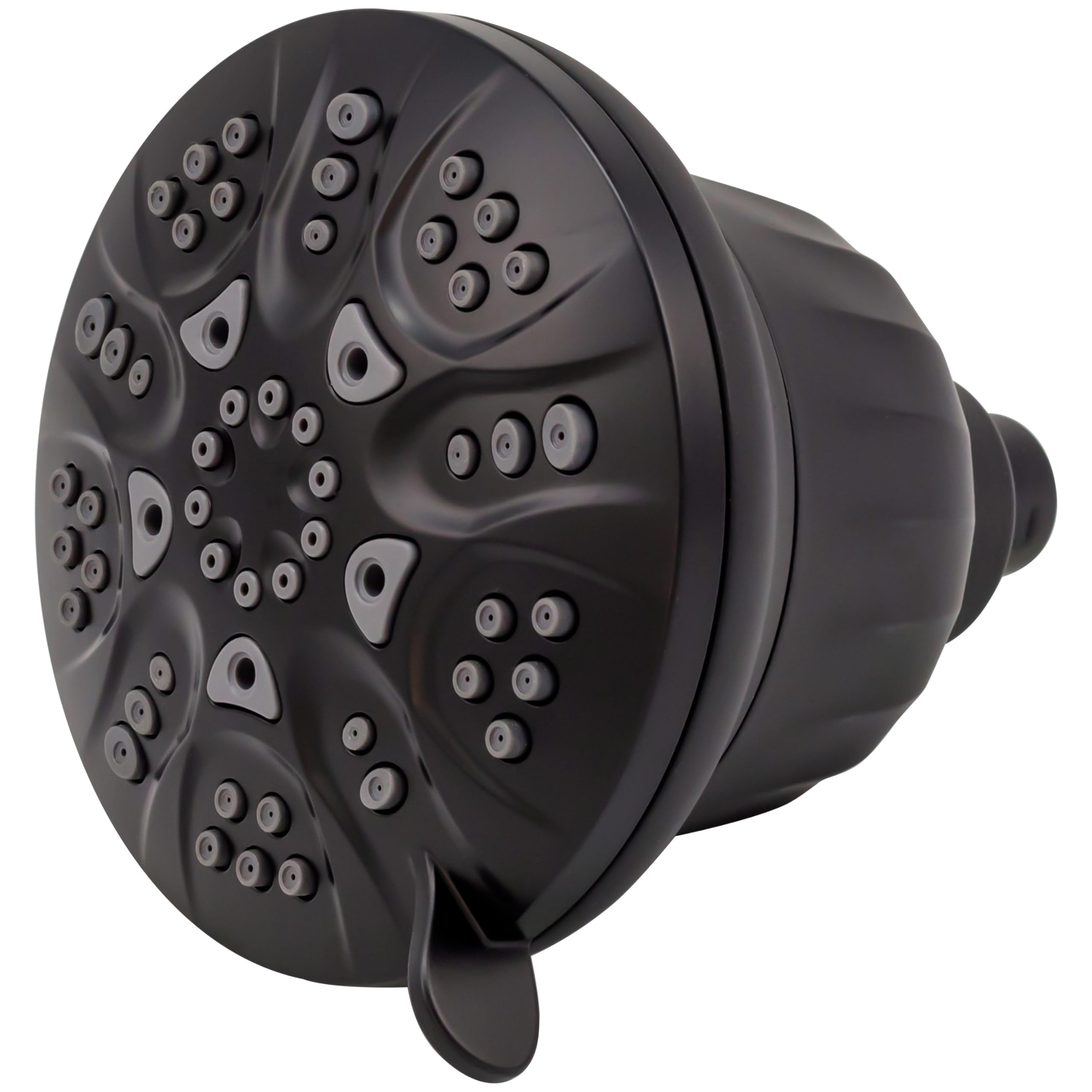 Westbrass CO573F-62 Cabezal de ducha redondo de 5 pulgadas con filtro ajustable de 5 funciones con brazo de ducha en forma de S de 10.5 pulgadas, negro mate