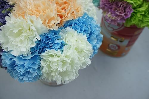 Miniatura 5 de Ramo de seda artificial de 60 tallos de clavel (melocotón)