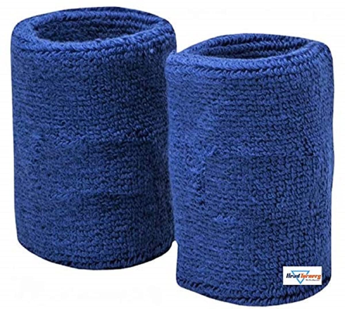 HeadTurners Sweat Band Wrist Band/Wrist Support for Gym, Cricket, Running and Sports Activities 5 inches- (2 pcs, Navy Blue) (B08W54XK95) Amazon Price History, Amazon Price Tracker