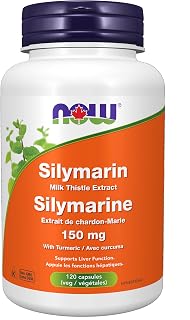 NOW Supplements Silymarin Milk Thistle Extract 150mg Capsules, 120 Count