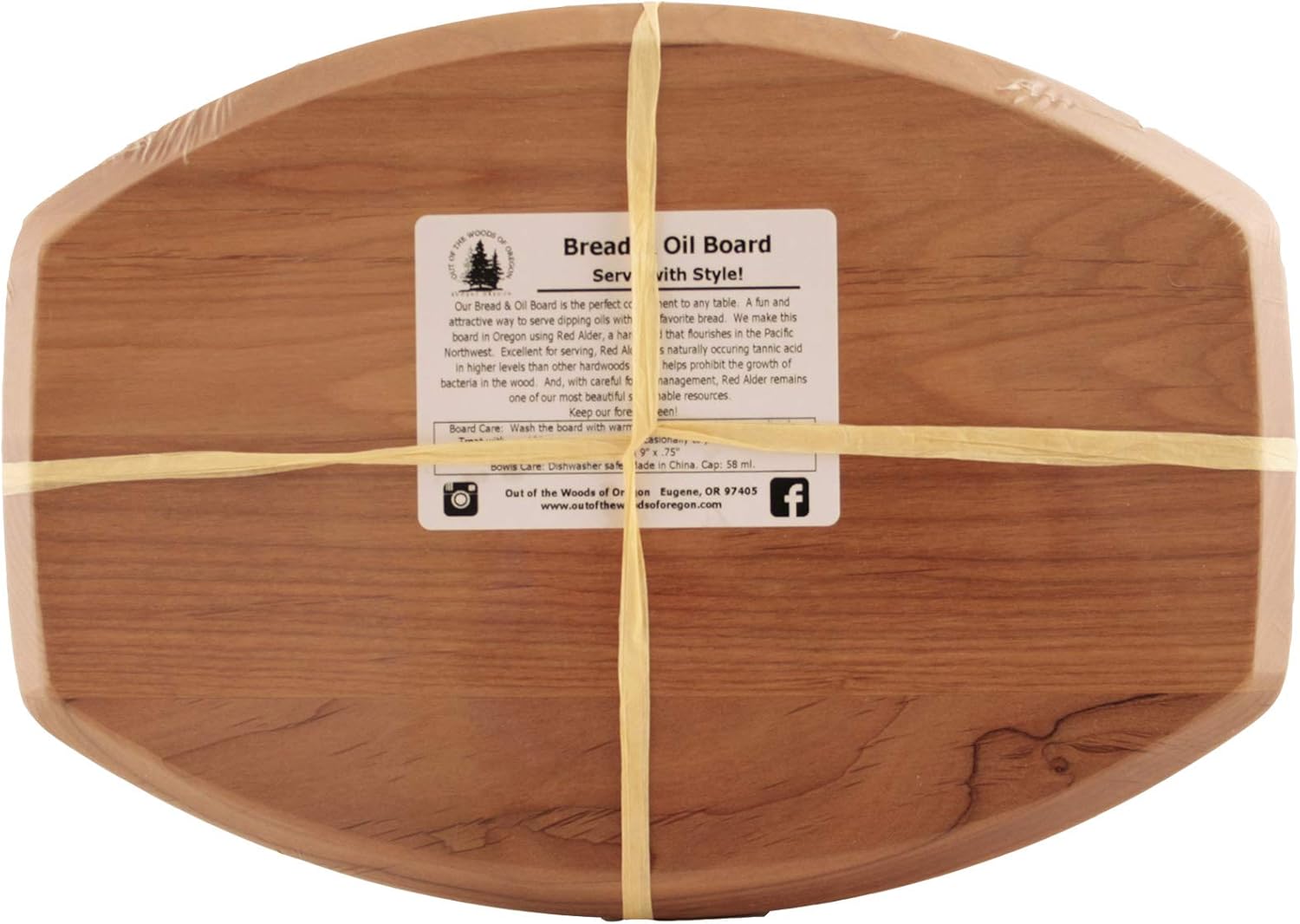 Out of the Woods of Oregon Bread & Oil Board with Bowl - Blue