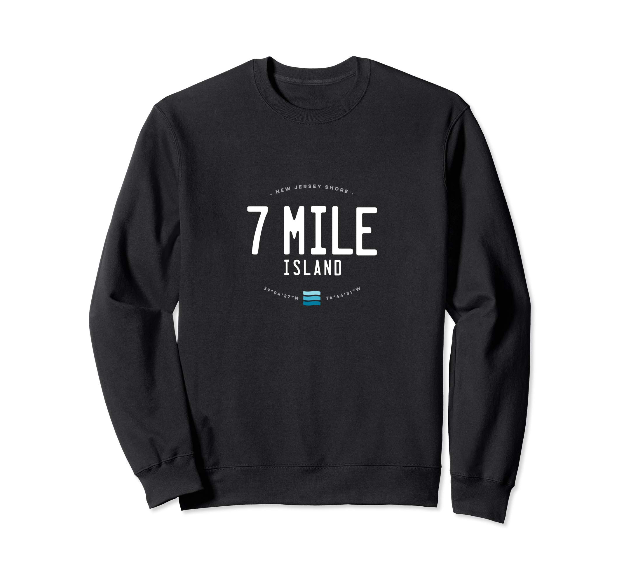7 Mile Island NJ Gifts7 Mile Island Avalon Stone Harbor Beach Waves Sweatshirt