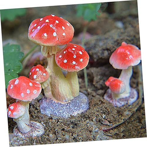 Miniatura 4 de ORFOFE 3 Micro Landscape Ornament Flower Pots Mushroom Landscape Miniatures Mini Mushroom Figurines Mini toadstools Artificial Plant Miniature Fairy