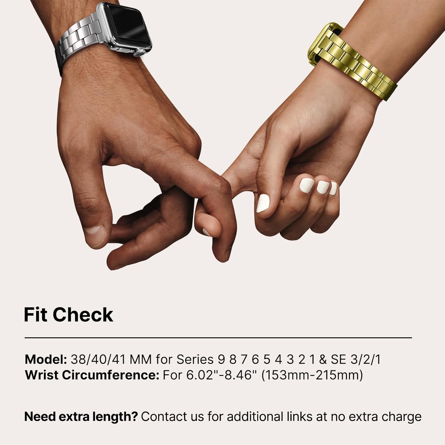 Fullmosa No Tools Needed Compatible with Apple Watch Bands for Women Men 41mm 40mm 38mm, Metal Strap with Case for iWatch Series 9 8 7 6 5 4 3 2 1 SE3/2/1, Golden - Image 8