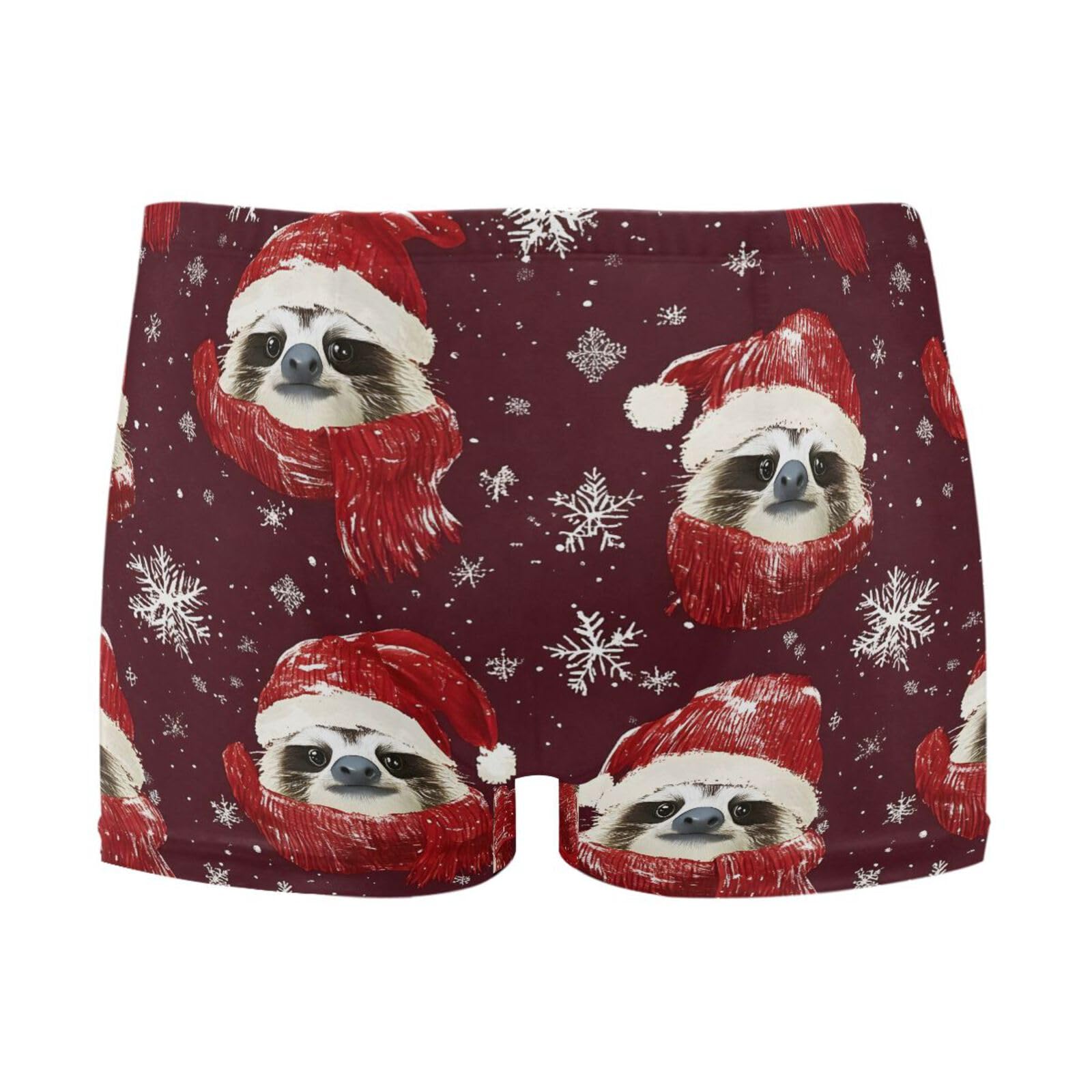 UMIRIKO Men's Swim Briefs Cute Sloth Christmas Swimsuit Swimwear Swim Trunk Square Leg for Men 3XL 202b8244