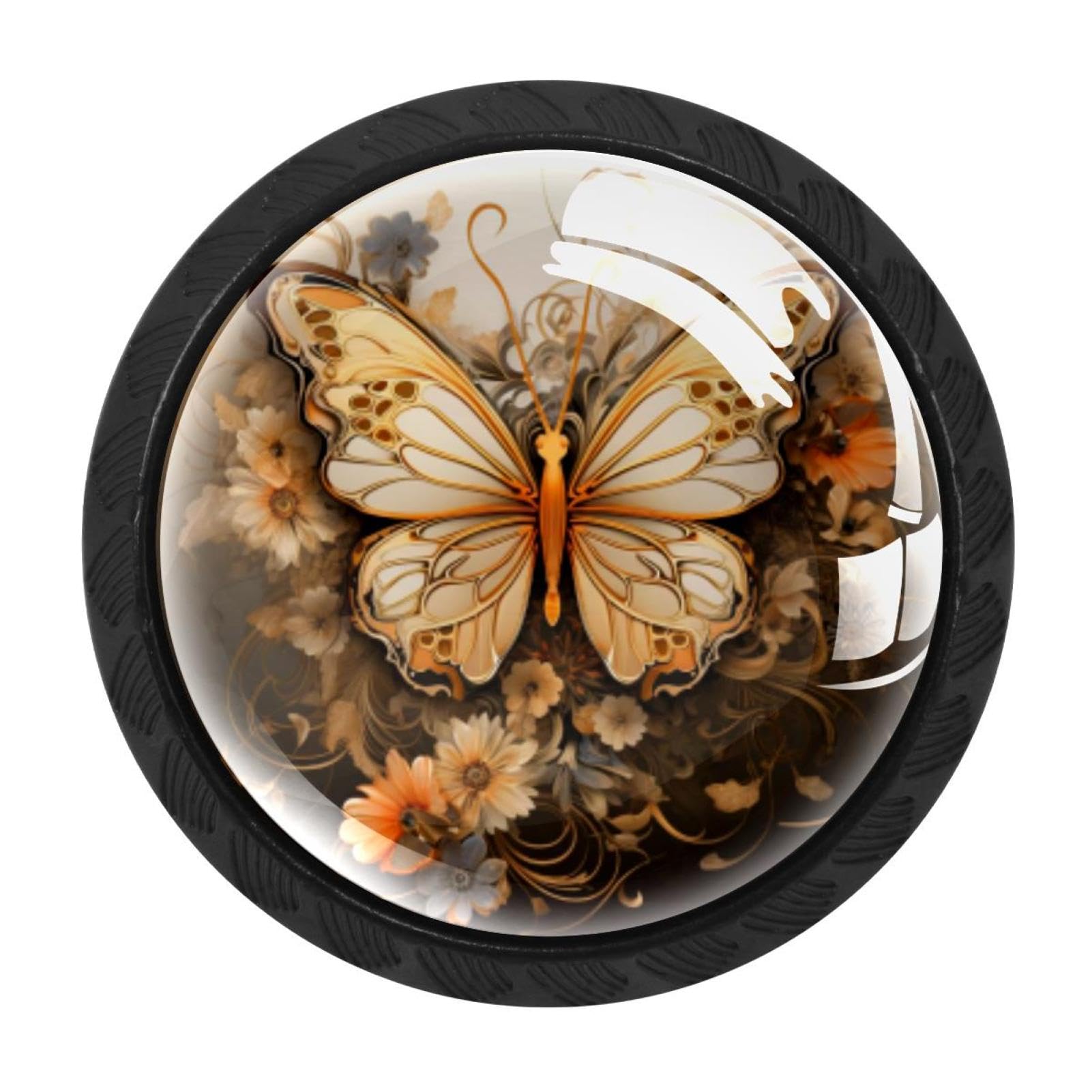 Chenzzzz Multicolored 20 4 Pack Butterfly Dresser Drawer Cabinet Knobs Round Crystal Glass Knobs Pulls Handles For Kitchen Wardrobe Cupboard Door Hardware