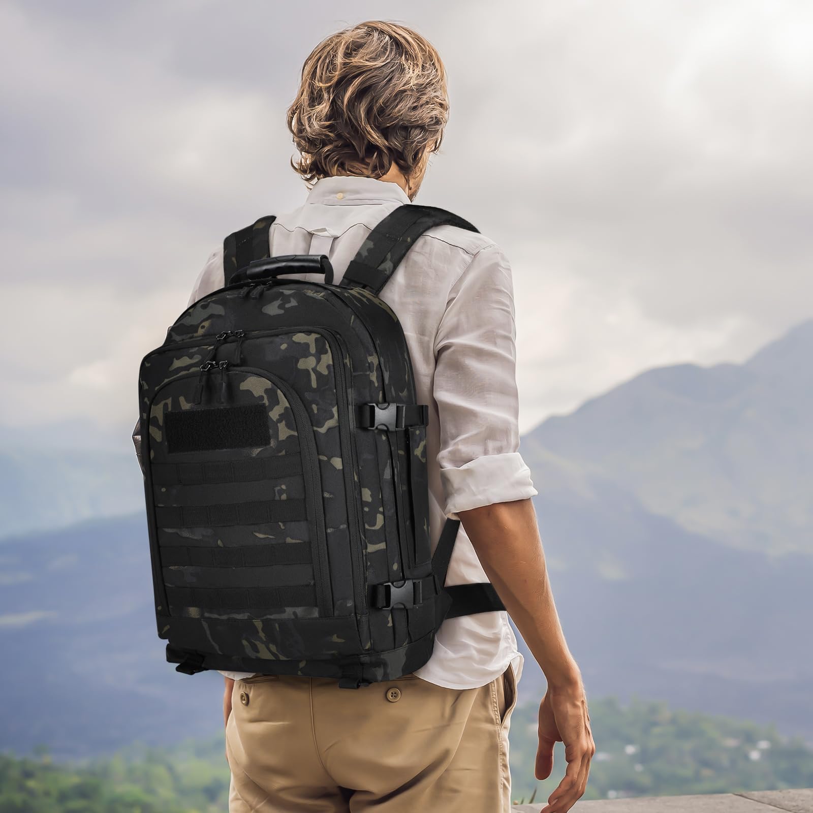 Sac à Dos Militaire Tactique 35L Multifonction Étanche Molle Randonnée