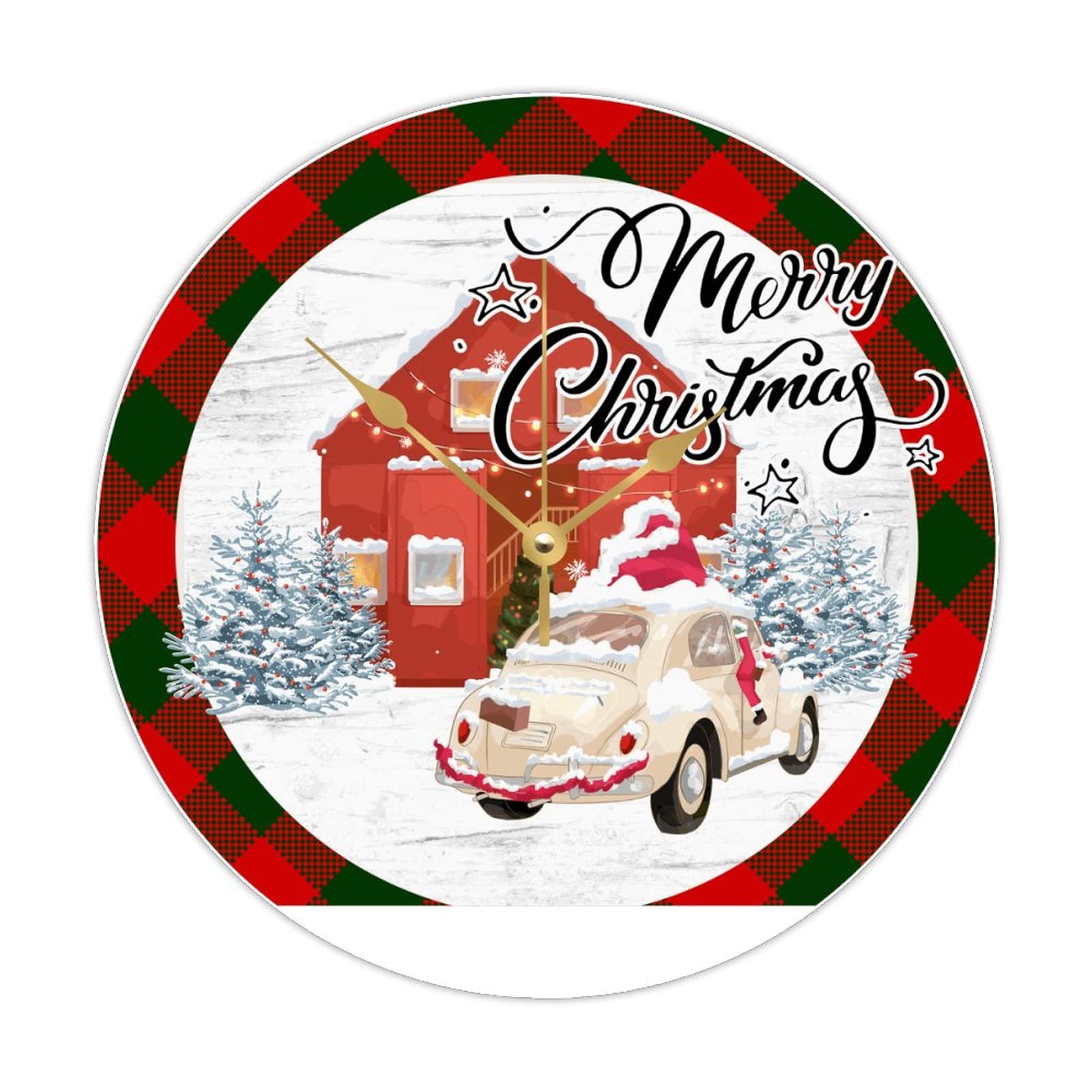Horloge murale Père Noël en bois pour célébrer la magie des fêtes