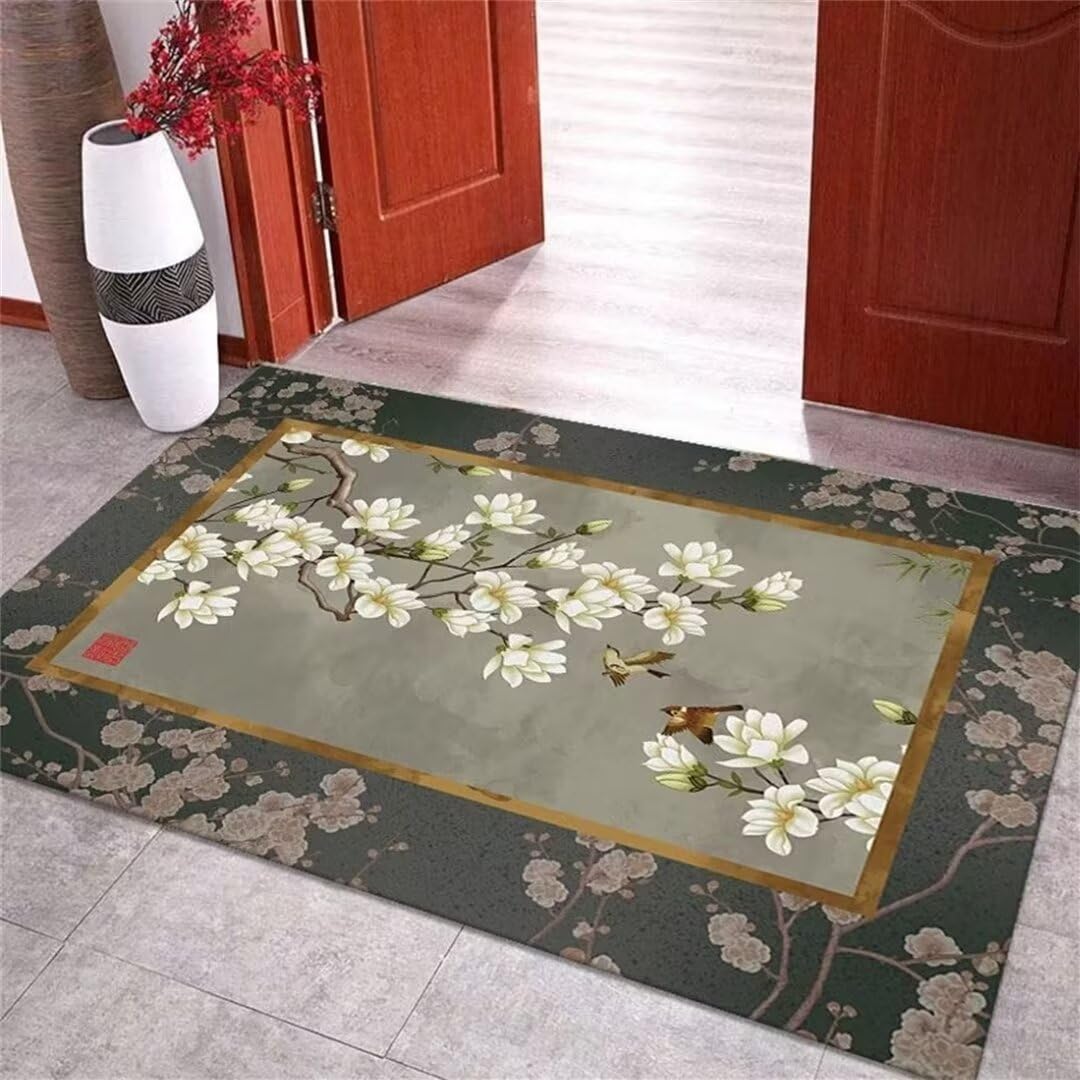 Tapis de salon classique 170x240cm blanc lavable en machine pour grand couloir