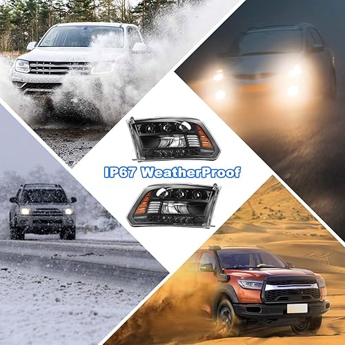 Miniatura 9 de ROXX Conjunto de faros delanteros LED completos para Dodge Ram 150025003500 2009-2018 y Dodge Ram 1500 Classic Project 2009-2018 (tipo LEDHID),