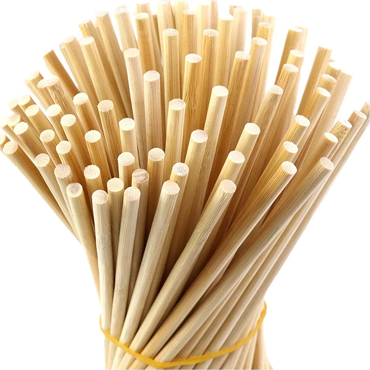 MotBach 100 Pack 12 Inch Long Bamboo Dowel Rods Craft Sticks for Craft Projects(1/4 Inch Diameter)