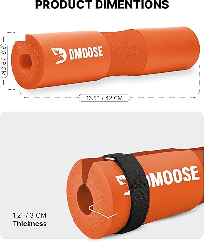 Miniatura 9 de DMoose - Almohadilla para barra, alivia la presión del cuello, los hombros y proporciona soporte para la parte inferior de la espalda, almohadilla
