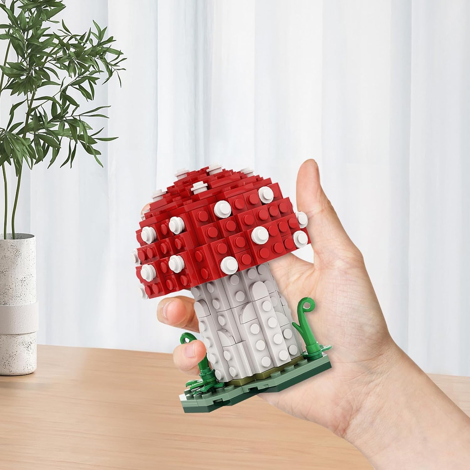 Mushroom Building Blocks, Mushroom Decor Suitable for Bedroom and Living Room Office, 223 Pcs Creative Ideals Mushroom Toy for Adults, Birthday Gift