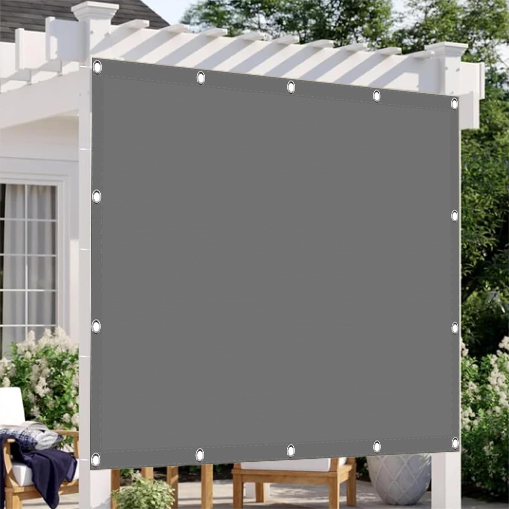 Sonnensegel Sonnenschutz Wetterschutz 180 x 200 cm,Premium PES Polyester Wasserabweisend Imprägniert Rechteck, Sonnensegel-Rechteckig für Balkon,Für Balkon Garten, Hellgrau