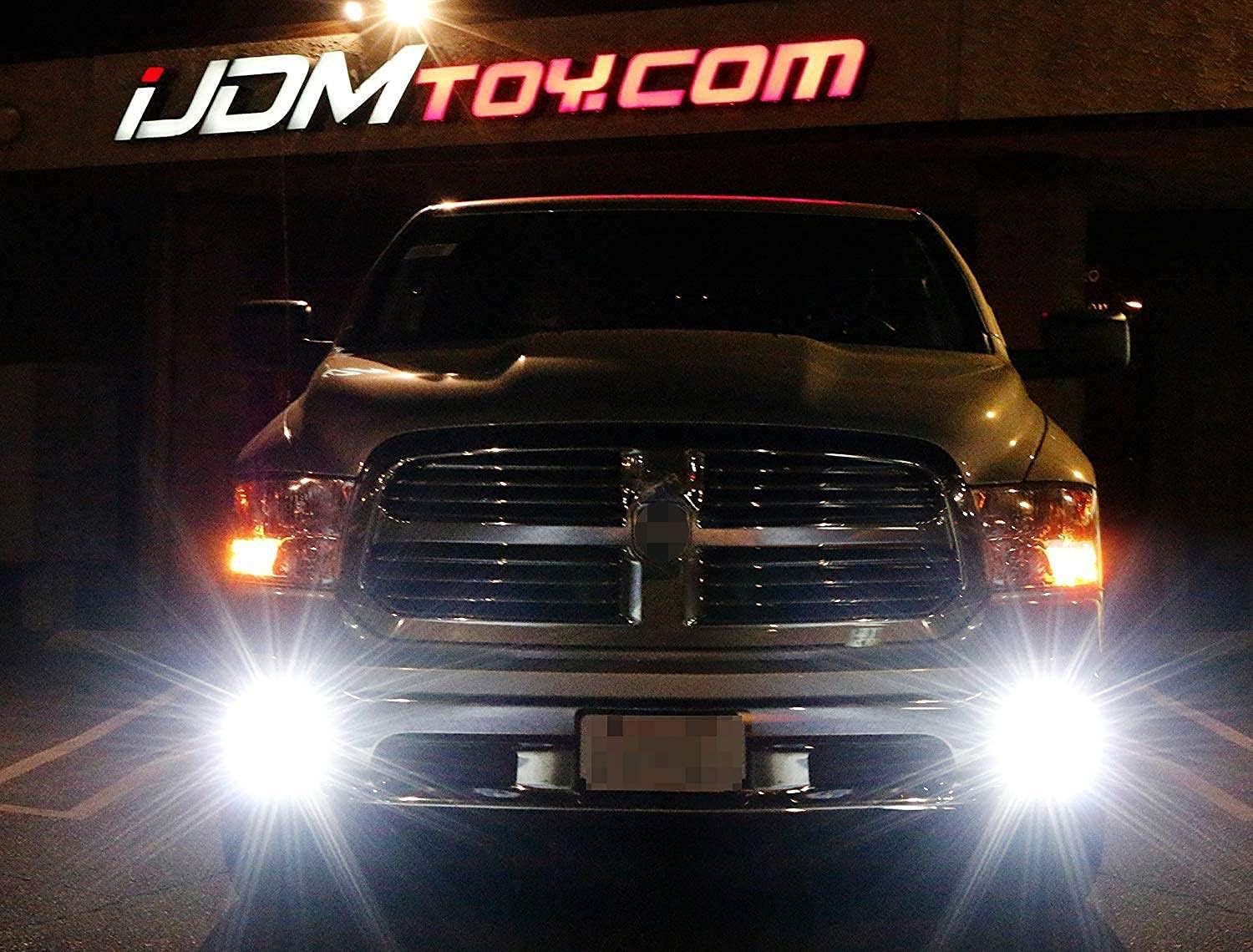 iJDMTOY Dual LED Pod Light Fog Lamp Kit Compatible With 2013-18 Dodge RAM 1500, Includes (4) 20W High Power LED Cubes, Foglight Location Mounting Brackets & Wiring/Adapter Harnesses