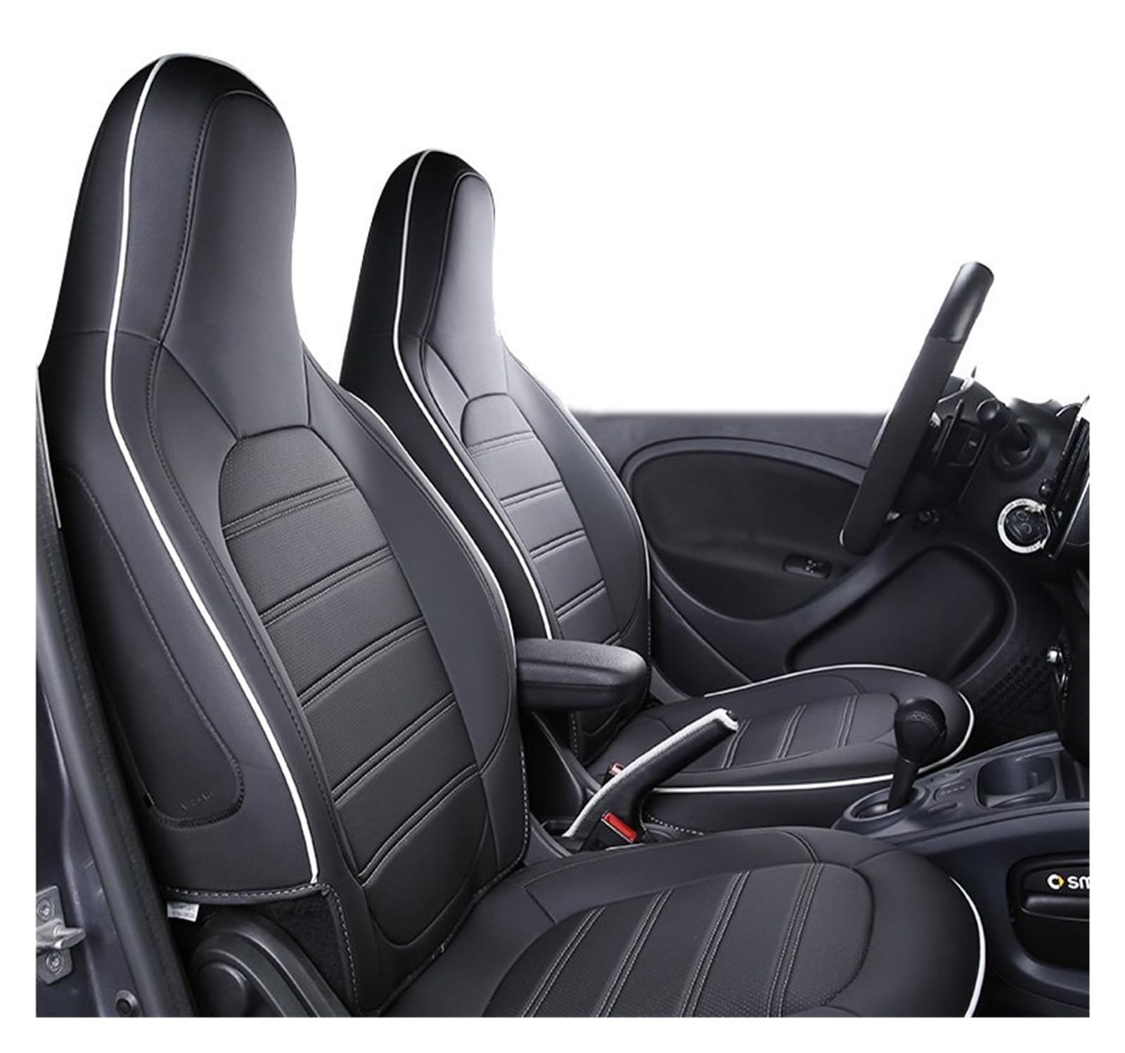 Housse de siège auto cuir PU coussin tout compris pour Smart 2015