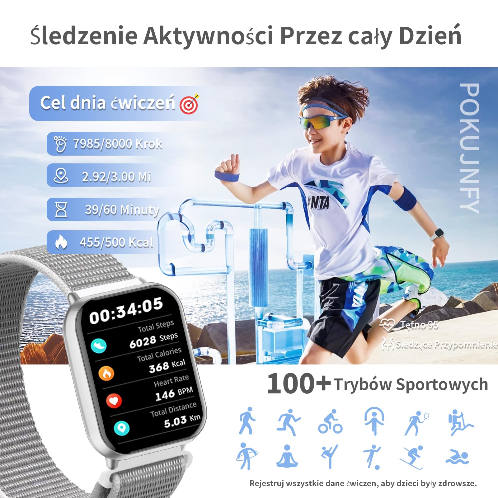 Smartwatch dla Dzieci dla Chłopców Dziewczynek - 1,83 Fitness