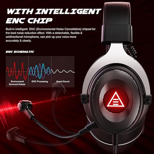 Miniatura 2 de EKSA Auriculares USB para juegos - Auriculares de PC con micrófonomicrófono con cancelación de ruido sonido envolvente 71 controladores de 1969in