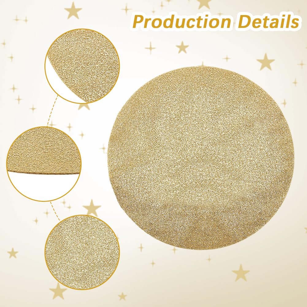 GORGECRAFT 16pz Tovagliette con Lamina D'Oro Tovagliette Da Tavolo Glitterate Tovagliette Rotonde In Rete Pressata 33cm Lussuose Tavolo Da Pranzo Centrotavola Feste Compleanno Matrimonio Natale Capoda