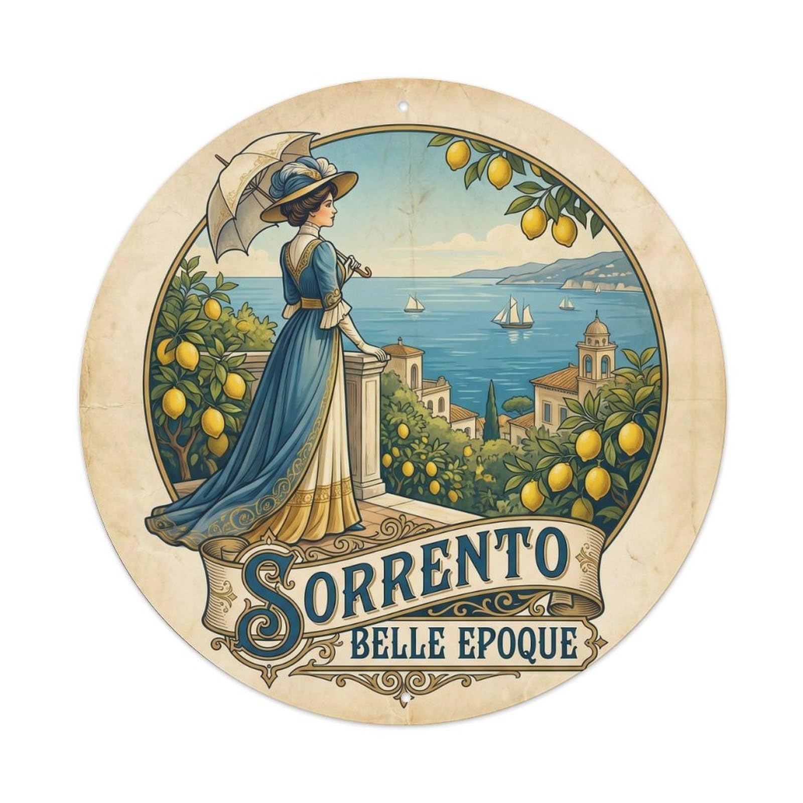 Retro Sorrento Italy Landmark City Landmark Travel Metal Tin Sign